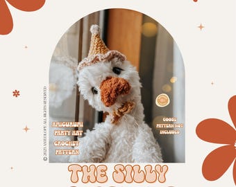 The Silly Party Hat Crochet Pattern / Amigurumi Party Hat / Birthday Hat / One Silly goose birthday / Low Sew