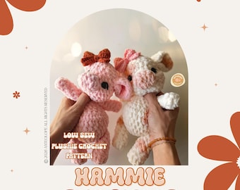 Patrón de crochet de cerdo / Patrón de crochet de Hammie el cerdito / Costura baja / Amigurumi de crochet / Patrón de crochet de granja / Patrón de cerdo lindo