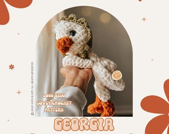 Gans-haakpatroon / Georgia The Silly Goose-haakpatroon / Low Sew / Gehaakte amigurumi / Farm-haakpatroon / Schattige ganspatroon