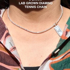 Lab Grown Diamond Tennis Necklace, 6 CTW Round Brilliant Choker | 14K Solid Gold | 16 Inch Minimalist Fine Jewelry for Wedding Anniversary