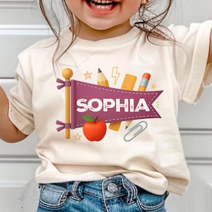 Back to School Shirt, Personalized Toddler Name Shirt, School Customized Name Toddler Shirt, Pre-K Kids Shirt, First Day Of School Tee