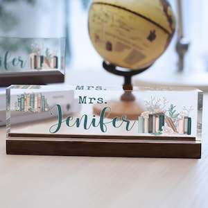 Personalized Teacher Desk Name Plate New Teacher Gift, New Teacher Desk Sign, Back To School Gift, Desk Name Plate, Appreciation Gift