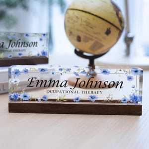 Personalized Teacher Acrylic Block, Custom Composition Book Teacher Block, Teacher Desk Sign, Teacher Desk Name Plate, New Teacher Gift
