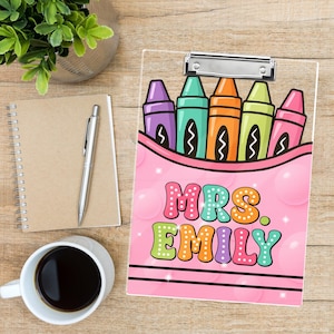 Personalized Teacher Appreciation Gift, Custom Pencil Teacher Acrylic Clipboard, Back to School Gift, Custom Teacher Name Clipboard