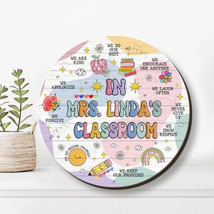 Personalized Welcome Classroom Sign, Gift For Teacher, Classroom Decor, Back To School Gift, Teacher Wooden Sign, Appreciation Gift