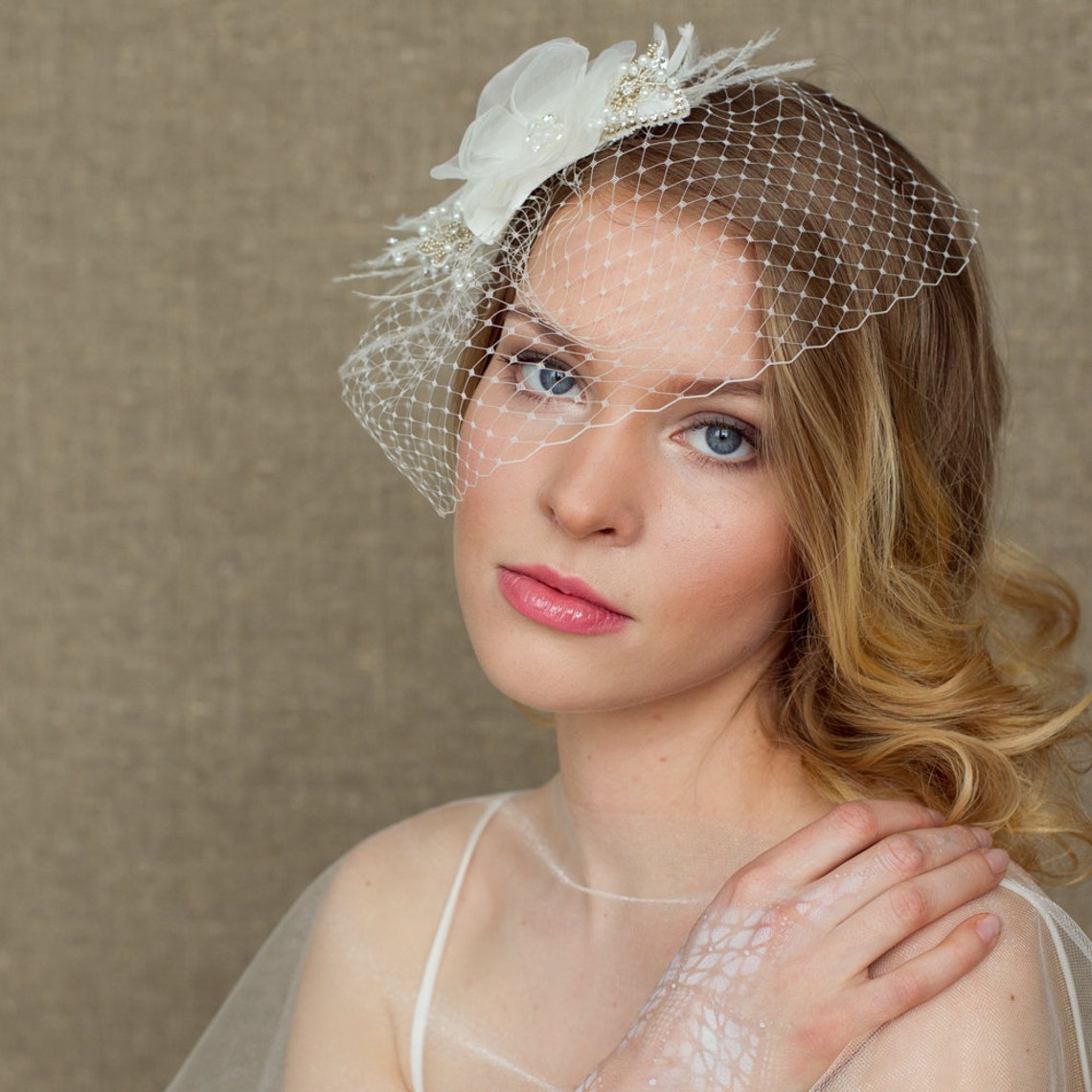 Wedding Birdcage Veil Bridal Veil Wedge Birdcage Veil Etsy