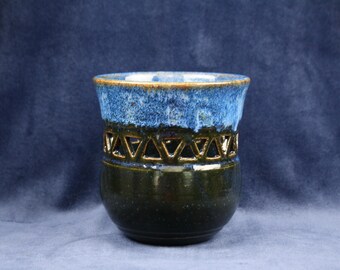hanging pottery candle lamp