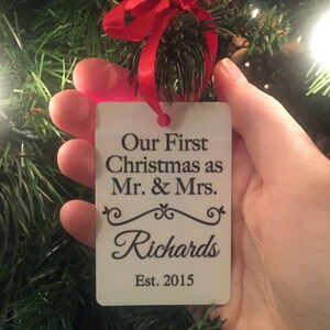 Custom First Christmas Aluminum Ornament - Last Name & Year