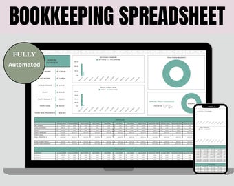 Easy Bookkeeping Google Sheets, Excel Bookkeeping Template, Small Business Tax Tracker, Accounting Ledger, Business Expense Spreadsheet
