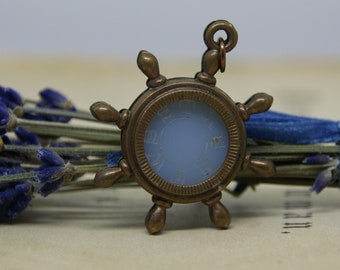 Antique - Watch chain Fob - Ships wheel - Masonic - c1910