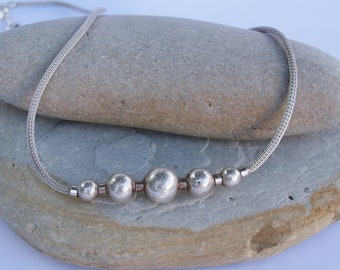 Fabulous - Chunky Sterling Silver - Ball & Foxtail chain - Necklace