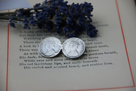 Antique - Indian - Solid Silver - Double Two Anna… - image 2