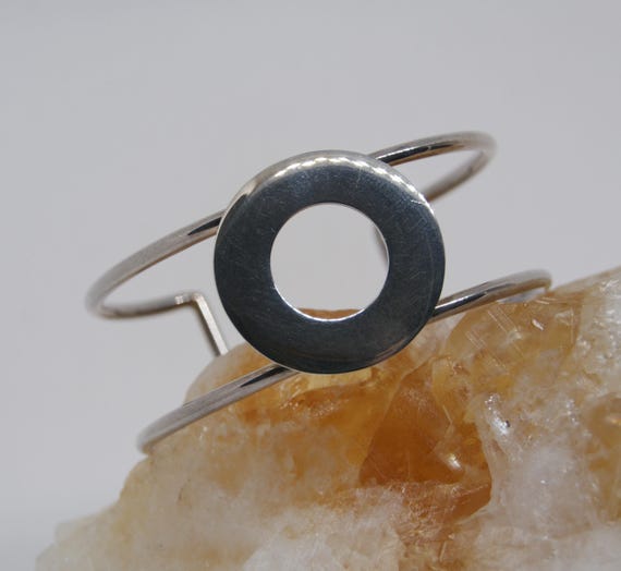 Contemporary - Solid Sterling Silver - Disc desig… - image 1