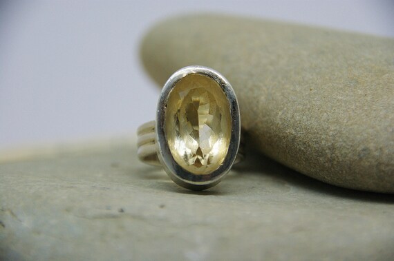 Stunning - Citrine & Chunky Solid Silver ring -  … - image 7