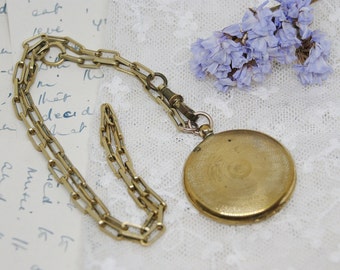 Antique - Watch Chain with Morning Locket - Pinchbeck - c1890s