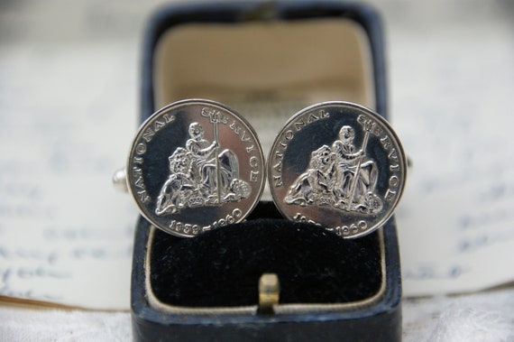 Solid Silver cufflinks  - National Service  - Com… - image 6
