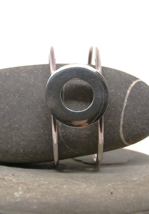 Contemporary - Solid Sterling Silver - Disc desig… - image 3