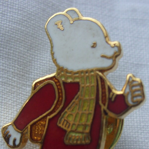 Vintage - Rupert The Bear - Enamel - stick pin brooch