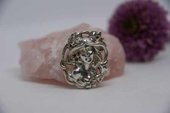 Antique - Sterling Silver - Art Nouveau - Floral … - image 7