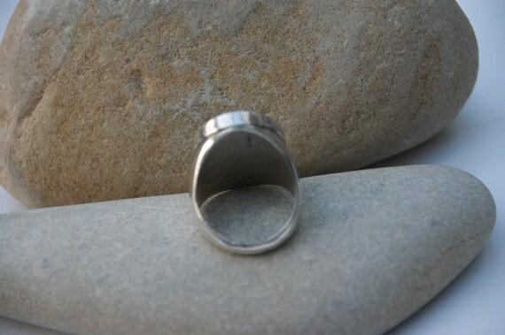 Stunning Chunky - Solid Silver - Turquoise - Moth… - image 5