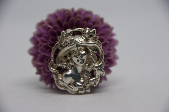 Antique - Sterling Silver - Art Nouveau - Floral … - image 6