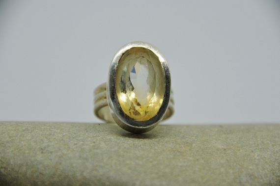 Stunning - Citrine & Chunky Solid Silver ring -  … - image 1