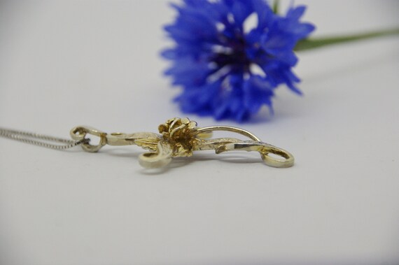 Solid Silver - Large decorative Cross & Chain - R… - image 6