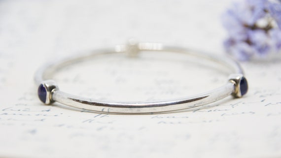 Solid Sterling Silver - Amethyst - Contemporary -… - image 5