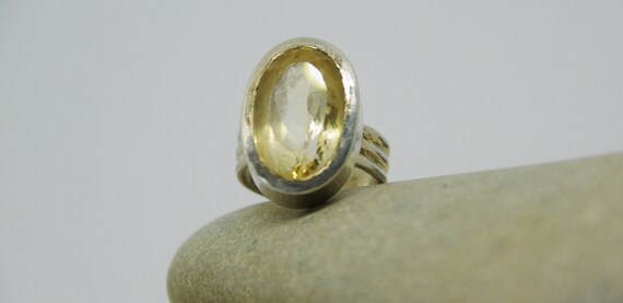 Stunning - Citrine & Chunky Solid Silver ring -  … - image 2