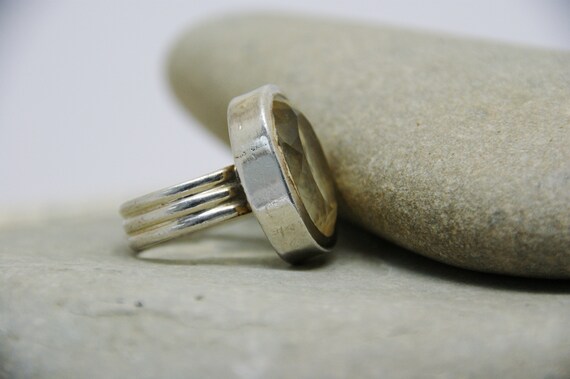 Stunning - Citrine & Chunky Solid Silver ring -  … - image 4