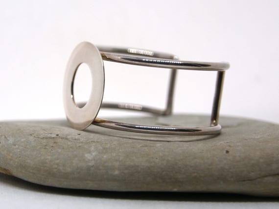 Contemporary - Solid Sterling Silver - Disc desig… - image 2