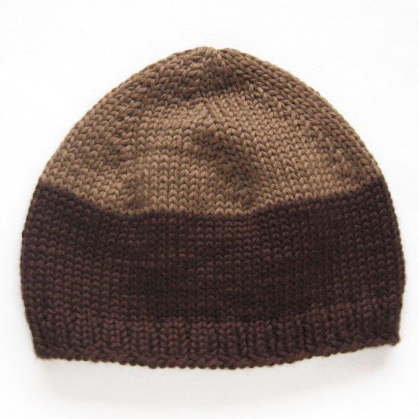 bonnet pour homme en laine mérinos marron doux et écologique, chapeau d’hiver pour homme, bonnet pour hommes brun, bonnet mérinos marron, bonnet brun homme