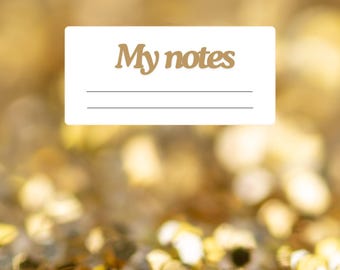 Printable Note Pages in Golden Confetti Design - PDF, printable notebook paper - instant download, note pages, A4/A5, lined notes template