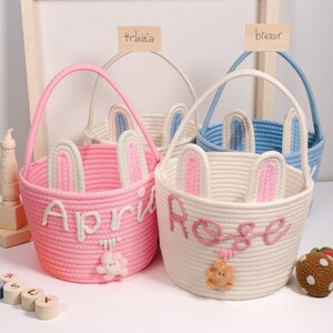 Panier prénom personnalisé pour bébé · Panier tissé Montessori pour bébé · Panier pour chambre de bébé en corde de coton · Panier pour jouets prénom · Panier pour bébé monogramme · Cadeau pour nouveau-né