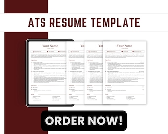 Editable Blue ATS Resume Template for Canva PDF | Modern Professional ...