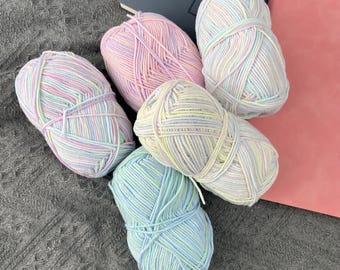 Multi-coloured yarns for hand crochet and knitting, Cotton crochet yarns Knitting cotton yarns, Baby yarns, Baby blanket yarns, Velvet yarns