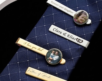 Personalized Photo Tie Clip，Cstom tie bar，Wedding Gift for Him，Father's Day Gift