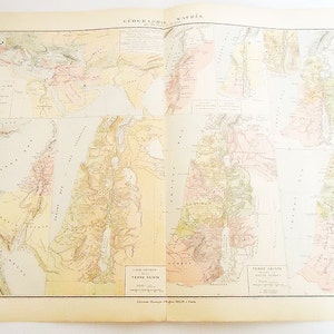 Die fantastische authentische 1881 Zwei in einem Französisch Maps.n13.Terre Sainte Palestine