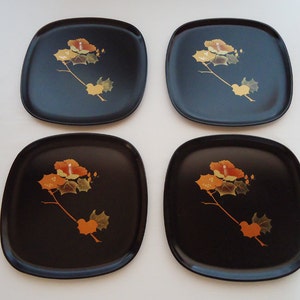 Set of Four Japanese Little Trays or Plate. 70s. image 4