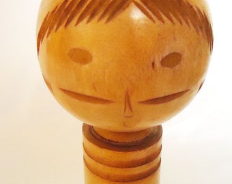 The Japanese Handmade Wooden Kokeshi Doll .40s.Plenty of personality