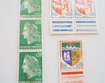 The Vintage French Six Postage Stamps.Dont know the years.