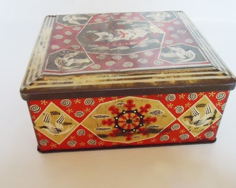 The Nautical Tin 20s Box. Collectible Wonderful Box.Art Deco