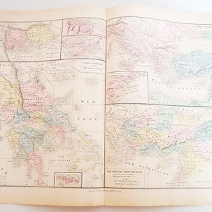 Die fantastischen authentischen 1881 Zwei in einem französischen Maps.n16. Grece Ancienne Temps Heroiques
