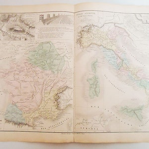 The Fantastic Authentic 1881 Two in one French Maps.n17.Italie Ancianne