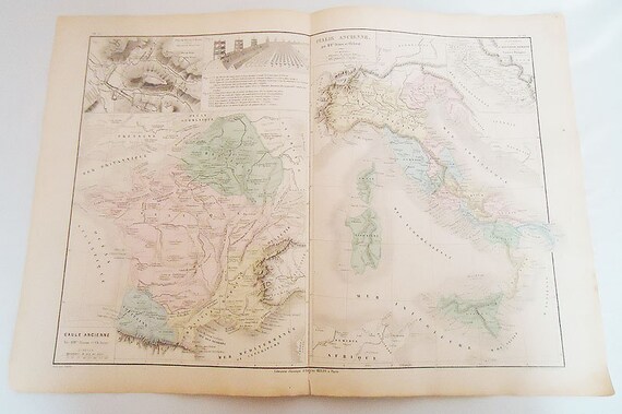 The Fantastic Authentic 1881 Two in One French Maps.n17.italie