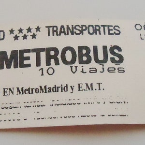 Het Spaanse metrokaartje. Zonder datum op.90s