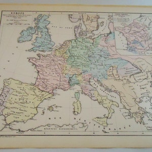 Die Phantastische Authentische 1881 Französische Landkarte.n2.Europa