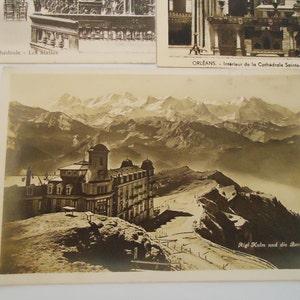 Cinq cartes postales européennes. Principalement français. 20-50 ans