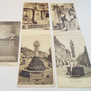 Cinq cartes postales européennes. Principalement français. 20-50 ans
