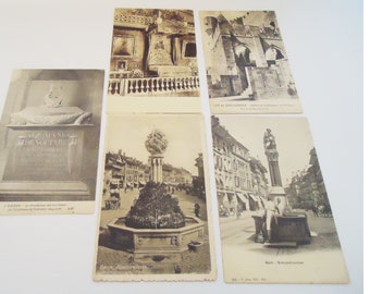 Five  European PostCards. Mainly French. 20s-50s